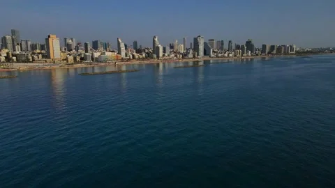 Tel aviv view from the beach Video stock 155395955