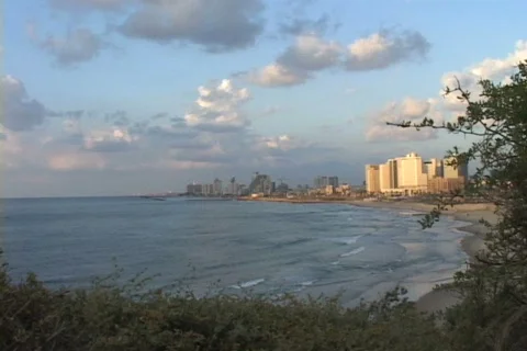 Tel Aviv view from Jaffa Stock Footage 542268