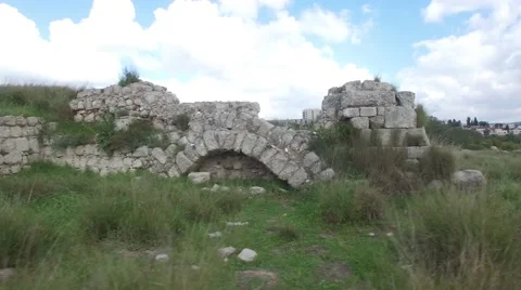 Tel Beit Shemesh -  The Southeast side - Monastery  (Israel aerial footage) Stock Footage 67580313