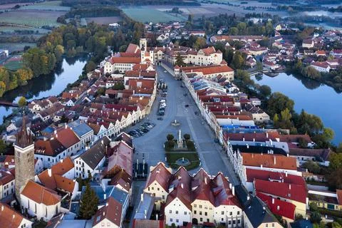 Telc Town Square Foto stock