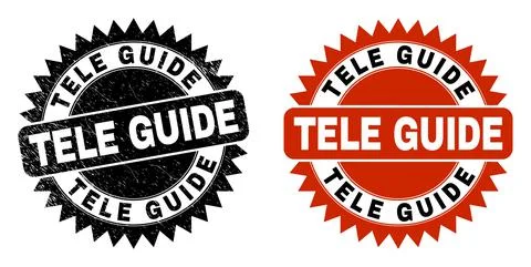 TELE GUIDE Black Rosette Stamp with Grunge Texture イラスト素材