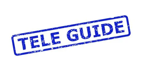 TELE GUIDE Watermark with Unclean Surface and Rounded Rect Frame Stock Illustration