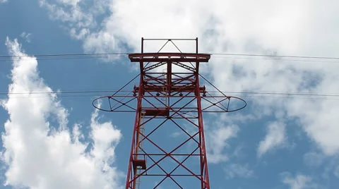 Telecabin cable pole Video stock 29162639