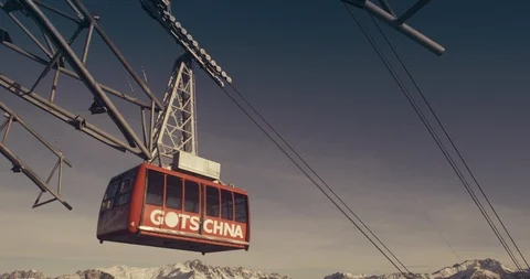 Telecabin ski winter 스톡 동영상 87576698