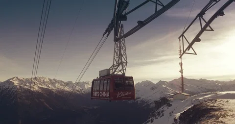 Telecabin winter Video stock 87684770
