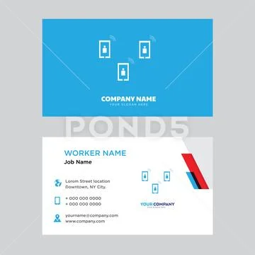 Telecom business card design Stock Illustration