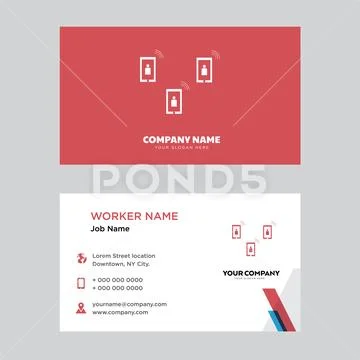 Telecom business card design Stock Illustration