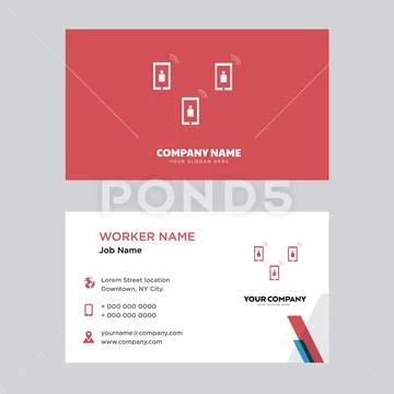 Telecom business card design Stock Illustration