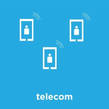 Telecom icon isolated on blue background Stock Illustration