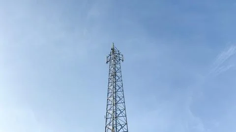 Telecom Mast Beneath Blue Sky Stock Photos