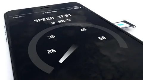 Telecom network internet connection speed test on the smartphone Stock Footage 154271145