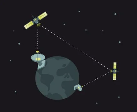 Telecom / satellite working Stock Illustration