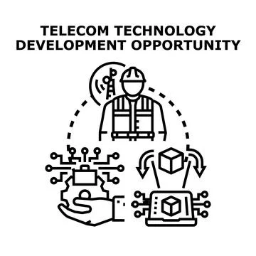 Telecom technology developing new opportunities concept Stock Illustration