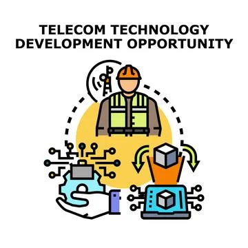 Telecom technology developing new opportunities concept Stock Illustration