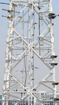 Telecom tower closeup. Stock Photos
