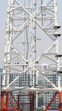 Telecom tower closeup . Stock Photos
