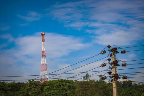 Telecom tower in the mountain Stock-Fotos