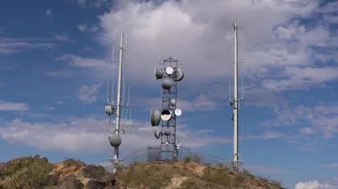 Telecom Towers Stock Footage 12292879
