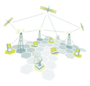 Telecom working diagram Stock Illustration