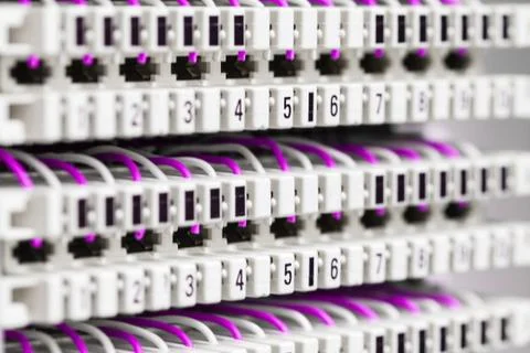 Telecommunication and Network Passive Equipment for Internet and communication Stock Photos
