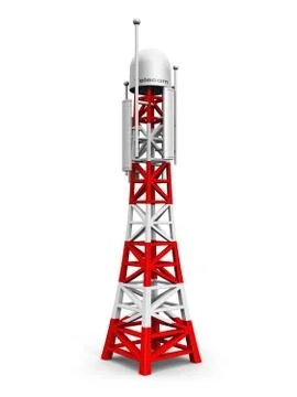 Telecommunication antenna tower Иллюстрация