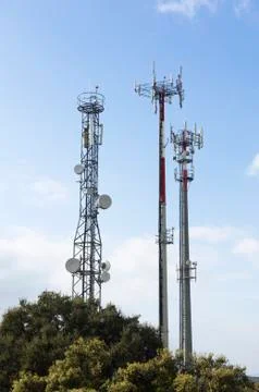 Telecommunication antennas Stock Photos