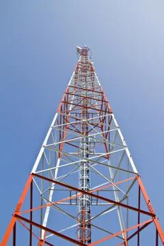 Telecommunication, Broadcasting tower Stock Photos