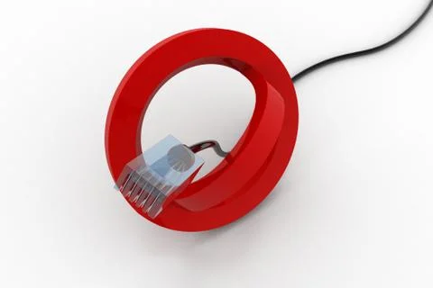 Telecommunication cables with stop sign Free Stock Illustration