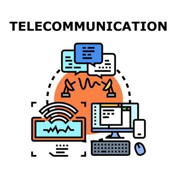 Telecommunication concept showing global digital data exchange Stock Illustration