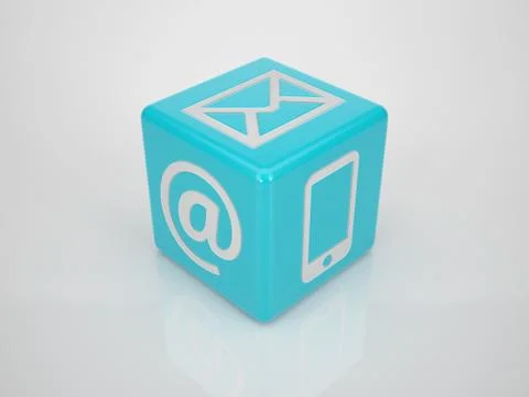 Telecommunication cube blue Stock Illustration