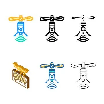 Telecommunication drone color icon vector clean イラスト素材