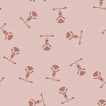Telecommunication drone glyph vector seamless pattern イラスト素材