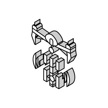 Telecommunication drone isometric icon vector illustration Stock Illustration
