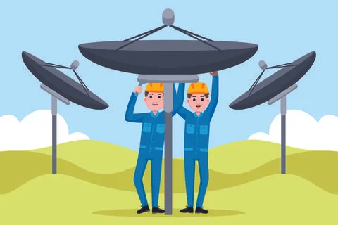 Telecommunication Engineer Profession Illustrazione stock