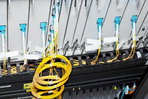 Telecommunication equipment, optical multiplexor. Stock Photos