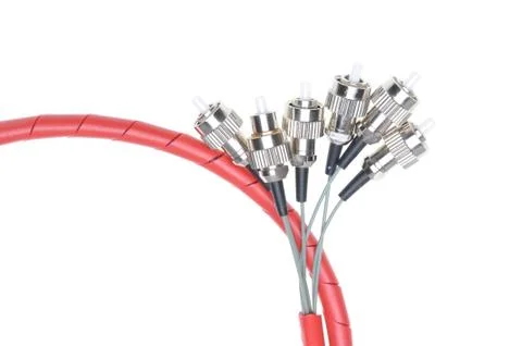 Telecommunication fiber optical patch cords fc 스톡 사진