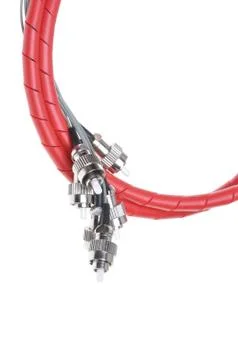 Telecommunication fiber optical patch cords fc Stock Photos