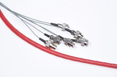 Telecommunication fiber optical patch cords fc Stock Photos