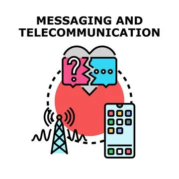 Telecommunication messaging system having signal transmission problems Stock Illustration