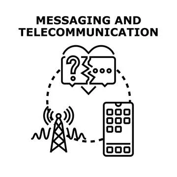 Telecommunication messaging system having signal transmission problems Illustrazione stock