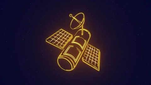 Telecommunication satellite orbiting In outer space animation Stock Footage 264961364