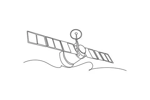Telecommunication satellite vehicle orbiting in deep space Stock-Illustration