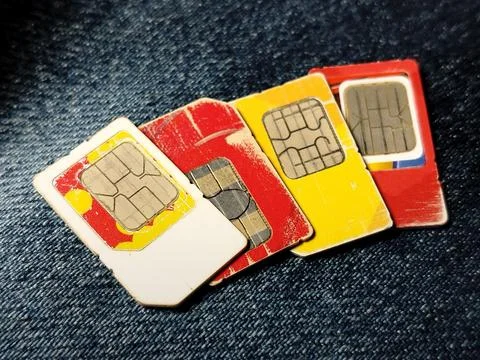 Telecommunication sim card, technology theme. Stock Photos