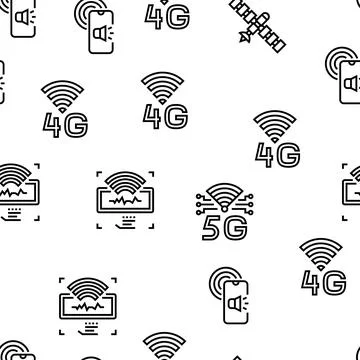 Telecommunication Technology Vector Seamless Pattern イラスト素材