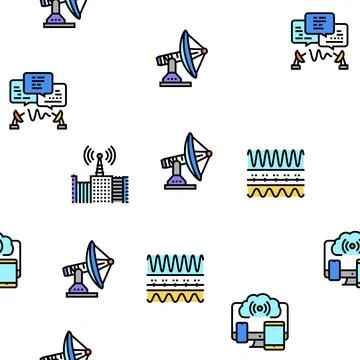 Telecommunication Technology Vector Seamless Pattern イラスト素材