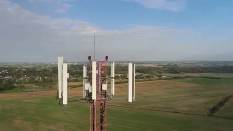 Telecommunication tower for 5g internet Stock Footage 149043233