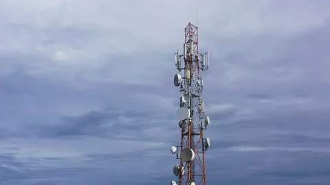 Telecommunication tower with antennas. Stock Footage 146689740