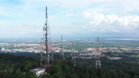 Telecommunication tower with antennas. Stock Footage 151566010