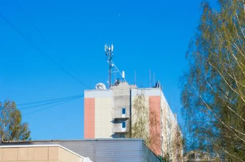 Telecommunication Tower, cell tower Stock Photos