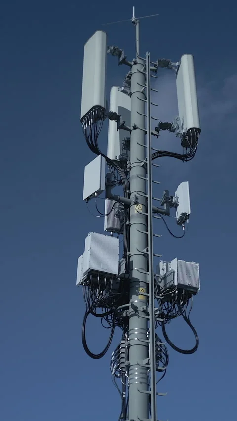 Telecommunication Tower Featuring CuttingEdge Equipment and Advanced Stock Footage 295438378